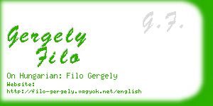 gergely filo business card